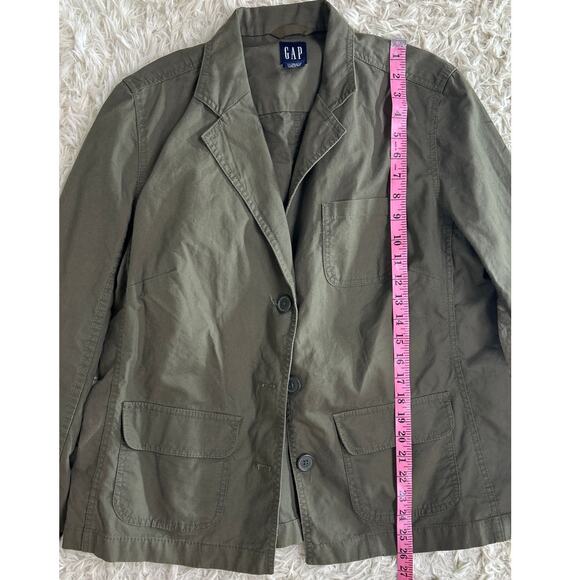 Gap Women's Sz XL 100% Cotton Olive Green Button Up Utility Blazer Jacket #0562 - Picture 9 of 11